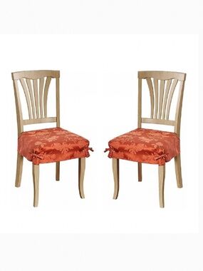 brand new Set of 2 Autumn Medley Dining Chair Seat Covers in Spice Color